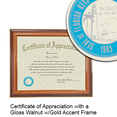 Florida Keys Community College Certificate with Frame