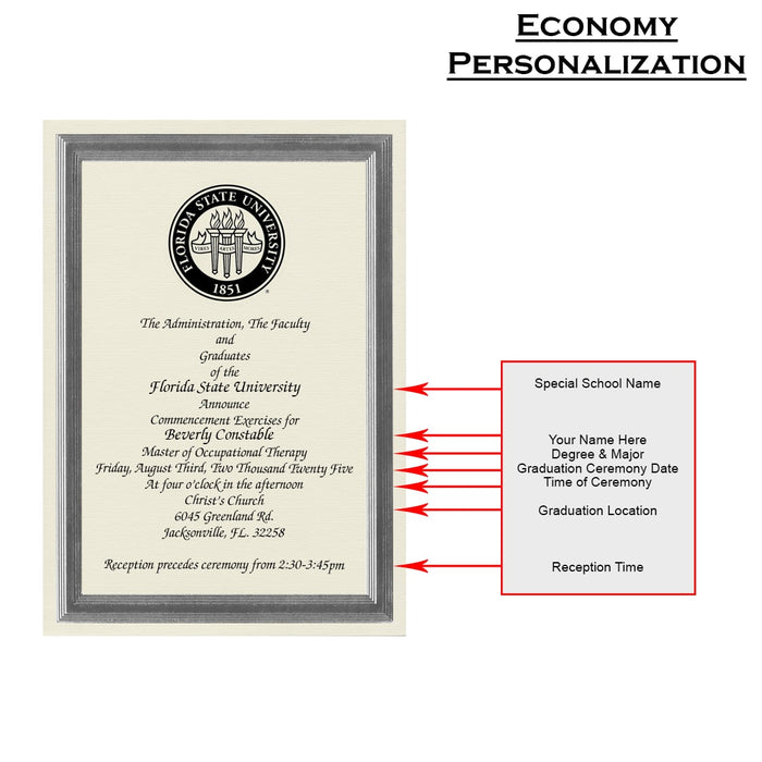 Florida State University College of Law Announcement (Economy Style)