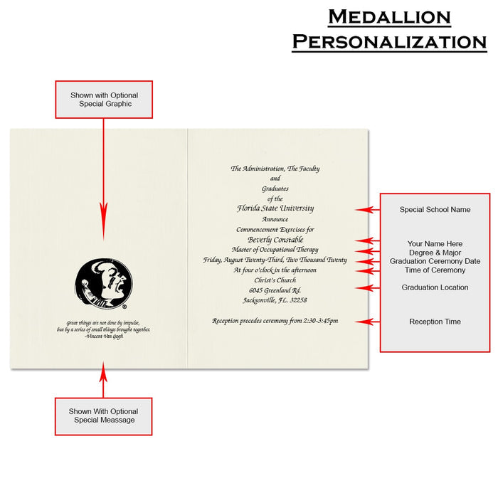 Florida State University Graduation Announcement (Framed Style) Not ready