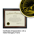 Fort Hays State University Certificate with Frame