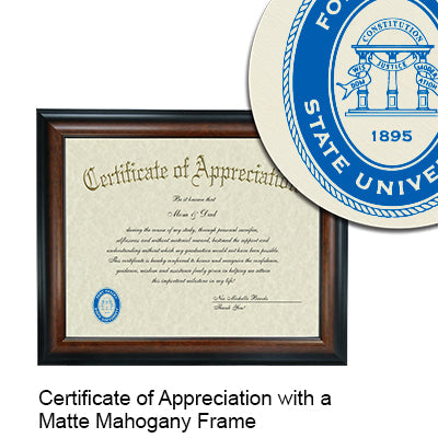 Fort Valley State University Certificate with Frame