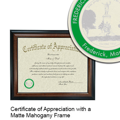 Frederick Community College Certificate with Frame