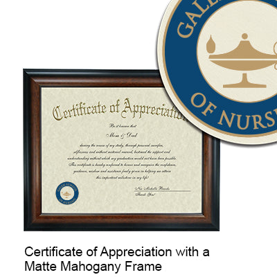 Galen College of Nursing Certificate with Frame