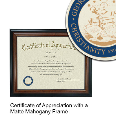 George Fox University Certificate with Frame