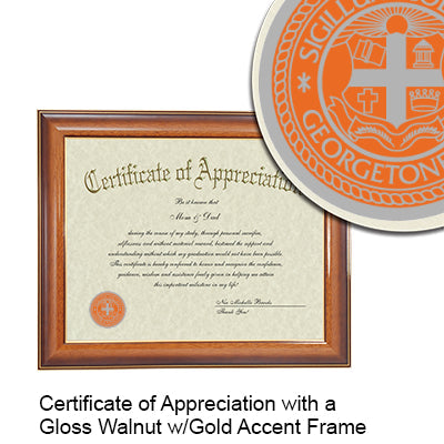 Georgetown College Certificate with Frame
