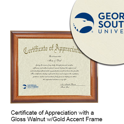 Georgia Southern University Certificate with Frame