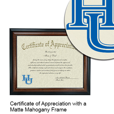Hampton University Certificate with Frame