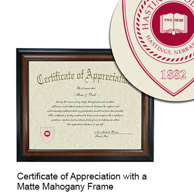 Hastings College Certificate with Frame