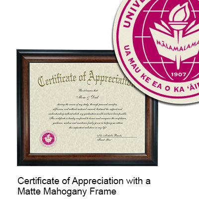 Hawaii Community College Certificate with Frame