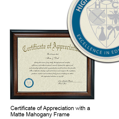 Highline College Certificate with Frame