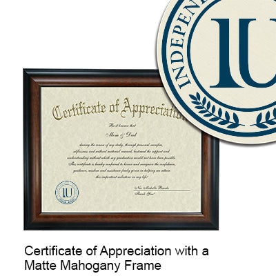 Independence University - Texas Certificate with Frame