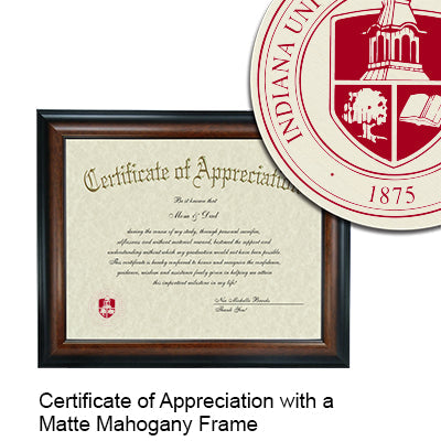 Indiana University of Pennsylvania Certificate with Frame