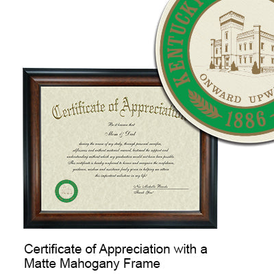Kentucky State University Certificate with Frame