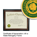 Keuka College Certificate with Frame