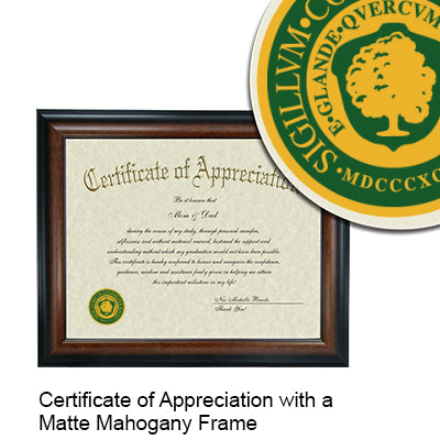 Keuka College Certificate with Frame