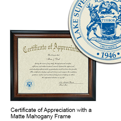 Lake Superior State University Certificate with Frame