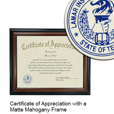 Lamar Institute of Technology Certificate with Frame