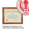 Lamar University Certificate with Frame