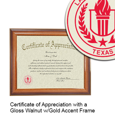 Lamar University Certificate with Frame