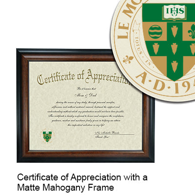 Le Moyne College Certificate with Frame