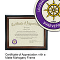 Louisiana State University - Shreveport Certificate with Frame