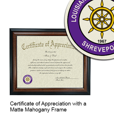 Louisiana State University - Shreveport Certificate with Frame