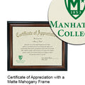 Manhattan College Certificate with Frame