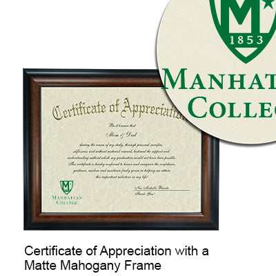 Manhattan College Certificate with Frame