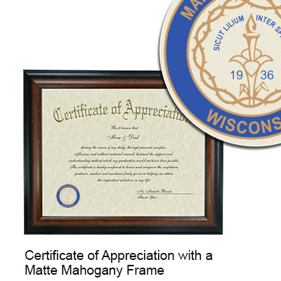 Marian University Certificate with Frame