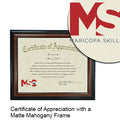 Maricopa Skill Center Certificate with Frame