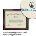 Marietta College Certificate with Frame