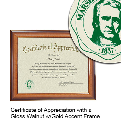 Marshall University Certificate with Frame
