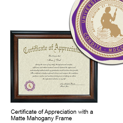 McKendree University Certificate with Frame