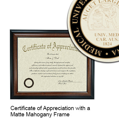 Medical University of South Carolina Certificate with Frame