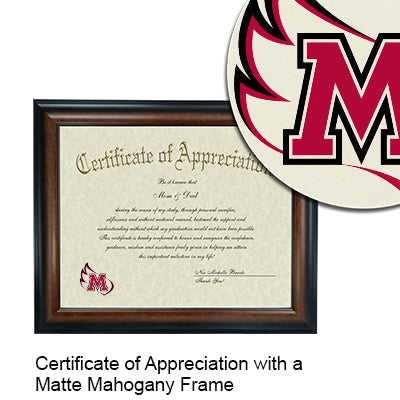 Meredith College Certificate with Frame