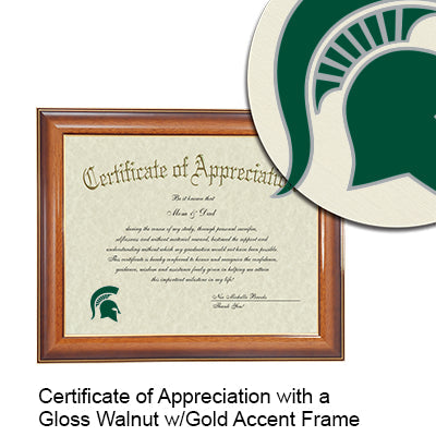 Michigan State University Certificate with Frame