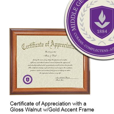 Middle Georgia State University Certificate with Frame