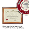 Mississippi State University Certificate with Frame