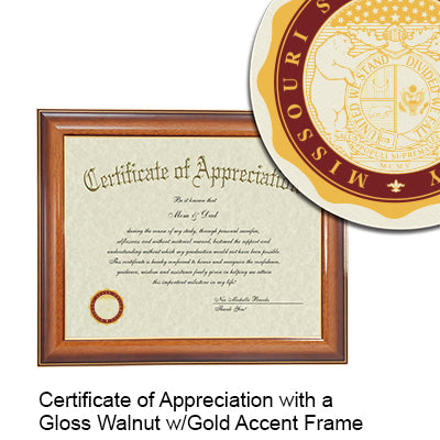 Missouri State University Certificate with Frame