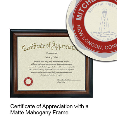 Mitchell College Certificate with Frame