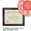 Monmouth College Certificate with Frame