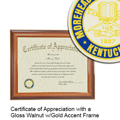 Morehead State University Certificate with Frame