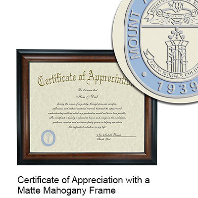 Mount Aloysius College Certificate with Frame