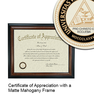 Nebraska Wesleyan University Certificate with Frame