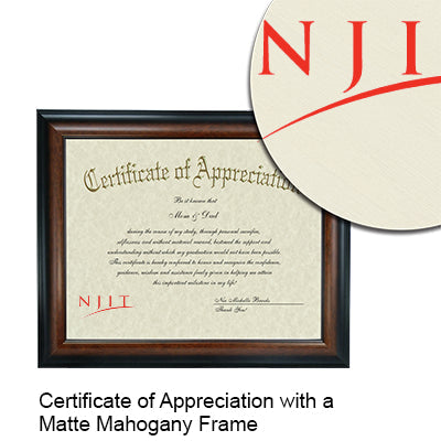 New Jersey Institute of Technology Certificate with Frame