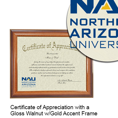 Northern Arizona University Certificate with Frame