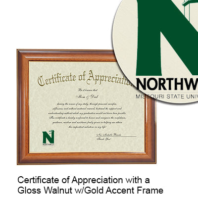 Northwest Missouri State University Certificate with Frame