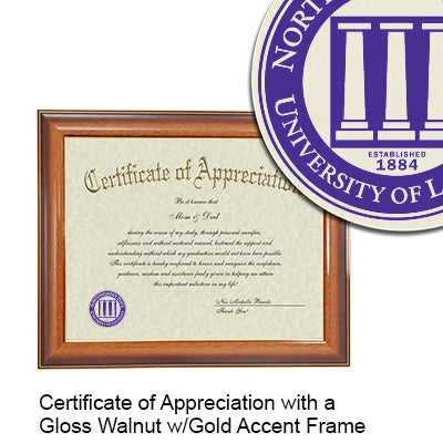 Northwestern State University Certificate with Frame