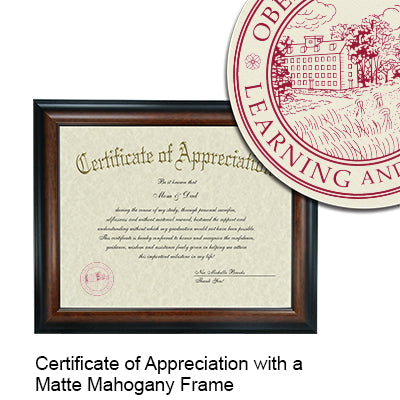 Oberlin College Certificate with Frame