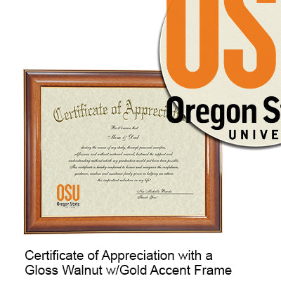 Oregon State University Certificate with Frame